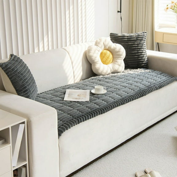 Sofa Cushion Cover for Dogs, Fuzzy Pet Friendly Couch Protector, Thick Soft Slipcover for Furniture and Cushion