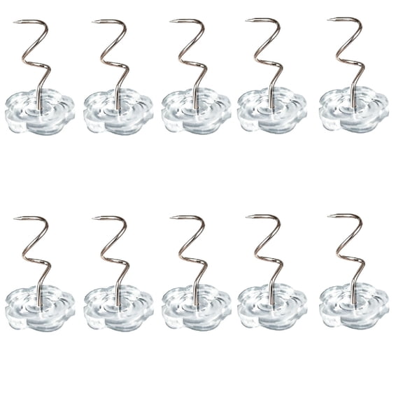 Sofa Cushion Fastener, Upholstery Headliner Pins Clear Heads Pins For Slipcovers And Bedskirts, Bed Sheet Anti-Slip Quilt Cover Clip, Sofa Buckle Clips Blanket Pins Nail, 10Pcs(Clear,0.8x0.5")