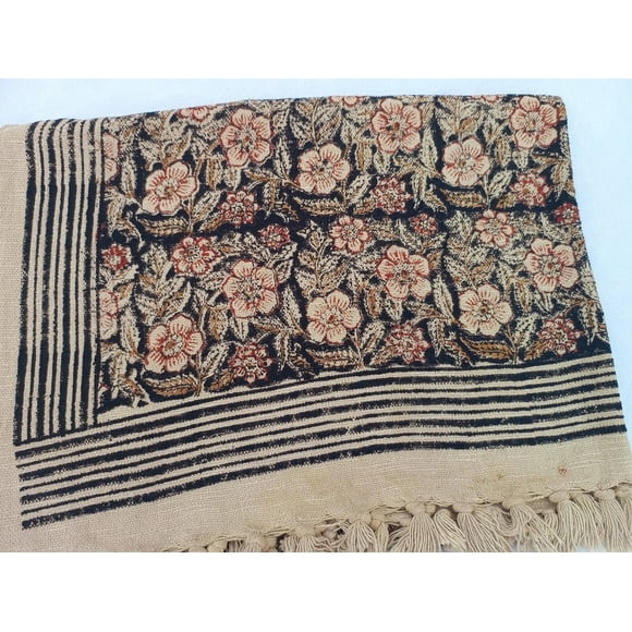 Sofa Décor Room Décor Handmade Throw Handblock print Throw Cotton Throw Blanket Tassels Hand Loomed Block Print Cotton Sofa Throw A And E Textile House