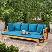 Sofa Daybed | Expandable for Different Situations, Perfect for Outdoor Gatherings | Acacia Wood Frame and Waterproof Fabric | Easy to Assemble