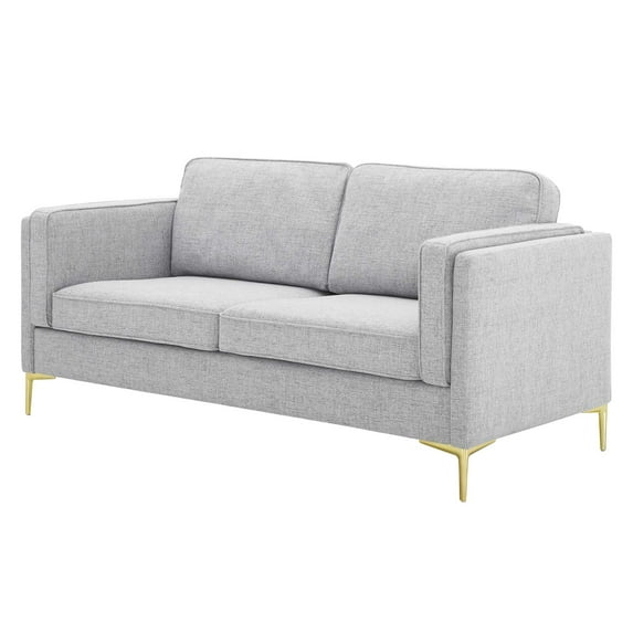 Sofa, Fabric, Light Grey Gray, Modern Contemporary Urban Design, Living Lounge Room Hotel Lobby Hospitality