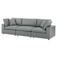 thumbnail image 1 of Sofa, Faux Vegan Leather, Grey Gray, Modern Contemporary Urban Design, Living Lounge Room Hotel Lobby Hospitality, 1 of 10