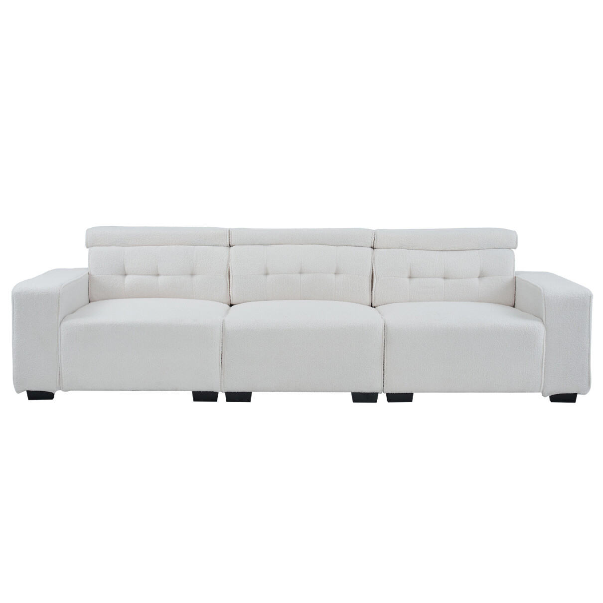 Sofa Futon Couch 3 Seater, Teddy Velvet Sectional Sofa Couch with