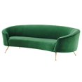 thumbnail image 1 of Sofa, Green, Velvet, Modern Contemporary, Mid Century Living Hotel Lounge Cafe Lobby, 1 of 8