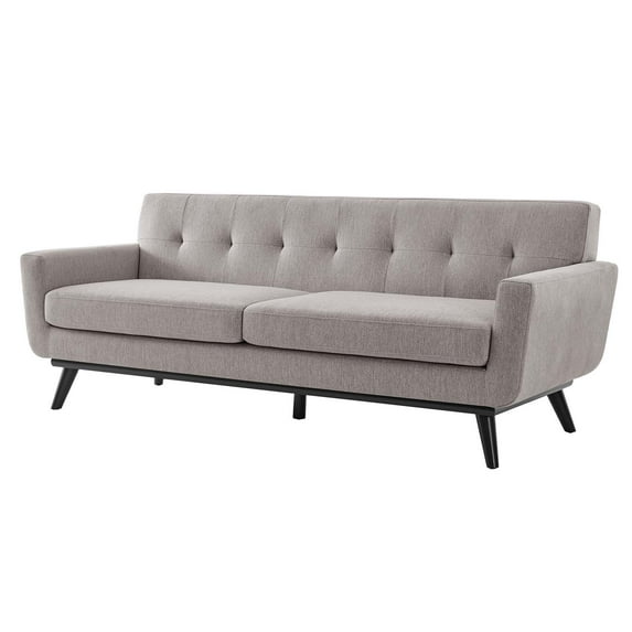 Sofa, Grey Gray, Fabric, Modern Contemporary, Mid Century Living Hotel Lounge Cafe Lobby