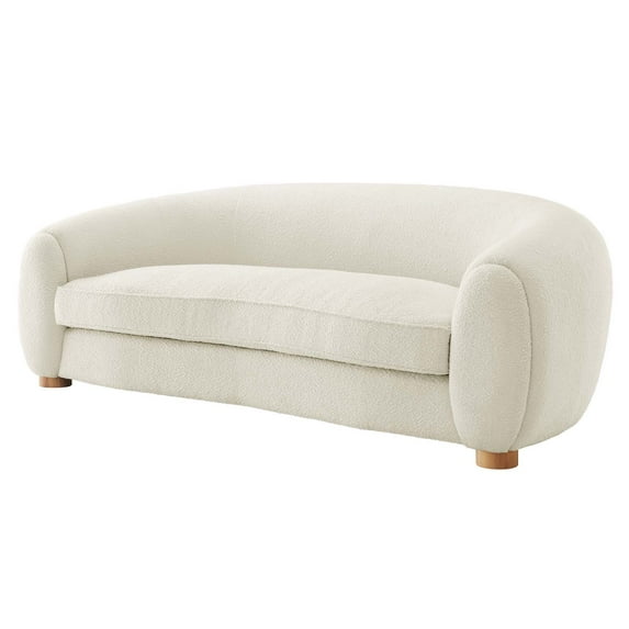 Sofa, Ivory White, Fabric, Modern Contemporary French Country, Living Lounge Cafe Room Hotel Lobby Hospitality