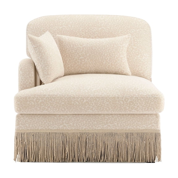 Sofa LSF Leopard Chenille W/Pillows -Beige Coffee
