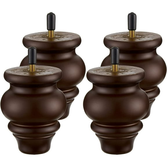 Sofa Legs-Furniture Legs 3.5 inch,Round Couch Legs- Wood Furniture feet,Sofa Replacement Parts,Wooden Chair Legs,for Furniture or DIY Projects
