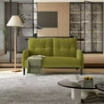 thumbnail image 1 of Sofa for Living Room, Corduroy Sofa, Double Seater Sofa with Side Pockets and Ergonomic Support, High Density Foam, Modern Monochrome Design, Olive Green Corduroy Fabric, 1 of 8