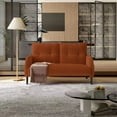 thumbnail image 1 of Sofa for Living Room, Corduroy Sofa, Double Seater Sofa with Side Pockets and Ergonomic Support, High Density Foam, Modern Monochrome Design, Orange Corduroy Fabric, 1 of 8