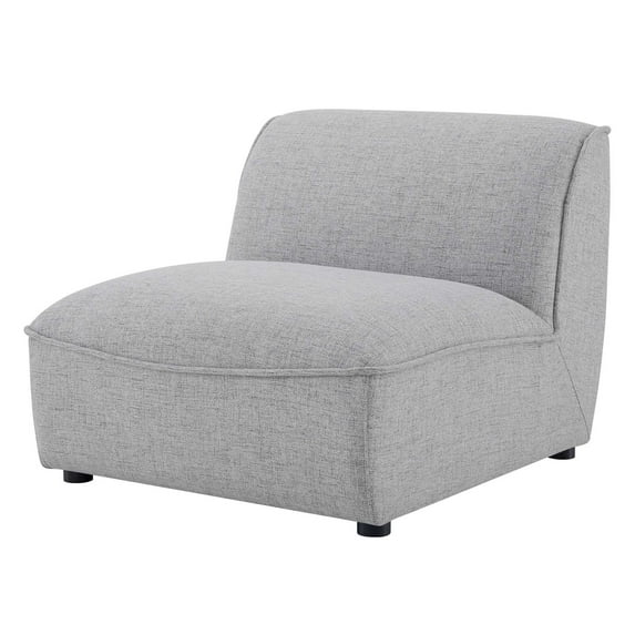 Sofa Middle Chair, Fabric, Light Grey Gray, Modern Contemporary Urban Design, Living Lounge Room Hotel Lobby Hospitality