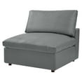thumbnail image 1 of Sofa Middle Chair, Faux Vegan Leather, Grey Gray, Modern Contemporary Urban Design, Living Lounge Room Hotel Lobby Hospitality, 1 of 8