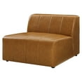 thumbnail image 1 of Sofa Middle Chair, Faux Vegan Leather, Tan, Modern Contemporary Urban Design, Living Lounge Room Hotel Lobby Hospitality, 1 of 8
