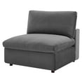 thumbnail image 1 of Sofa Middle Chair, Velvet, Grey Gray, Modern Contemporary Urban Design, Living Lounge Room Hotel Lobby Hospitality, 1 of 8