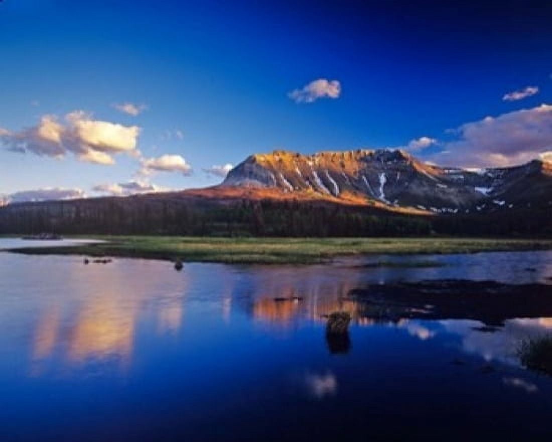 Sofa Mountain in beaver pond Waterton Lakes NP Alberta Canvas Art - Chuck Haney DanitaDelimont (20 x 16)