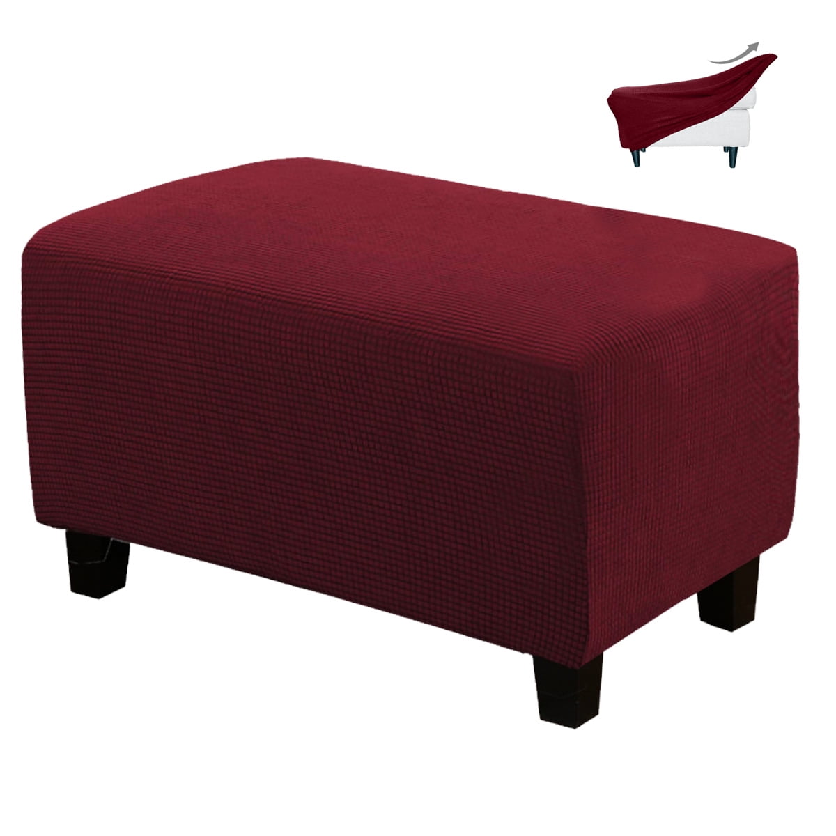 Sofa Ottoman Cover, Stretch Rectangle Ottoman Slipcovers, Foot Stool