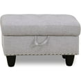 thumbnail image 1 of Sofa Ottoman with Storage, Ottoman Bench for Living Room, Bedroom, Rectangular, Light Gray Fabric, 1 of 15