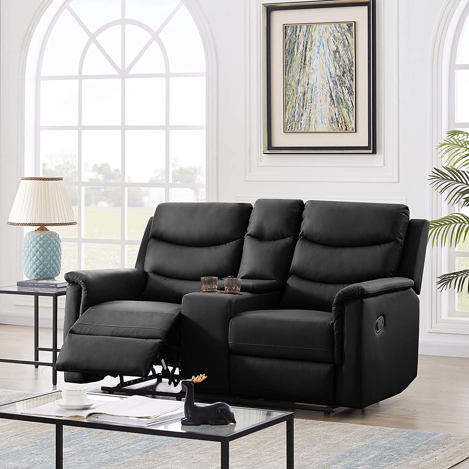 Sofa Pu Leather Recliner Loveseat With