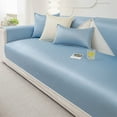 thumbnail image 1 of Sofa Pad For Summer,Solid Color Couch Covers Anti-slip,Cooling Sofa Covers For Living Room-Blue-90x180cm(35x71in), 1 of 5