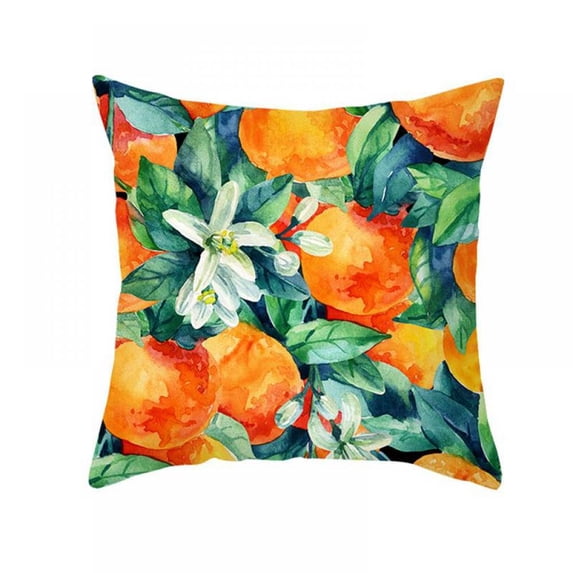 Sofa Pillowcase Small Fresh Fruit Printing Peach Skin Velvet Cushion Cover Office Cushion Pillowcase Comfortable Pillow Covers