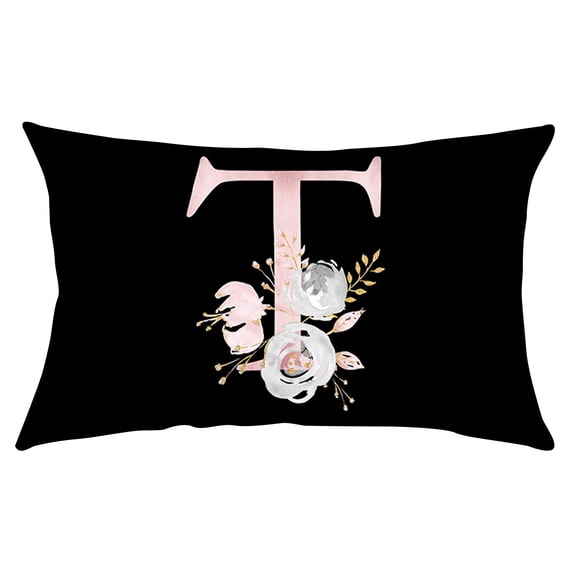 Sofa Pillows Covers Hwkond Pillow Covers English Alphabet ANW Floral Pillowcases Black Throw Pillow Case,(Up to 25% Off)MulticolorT