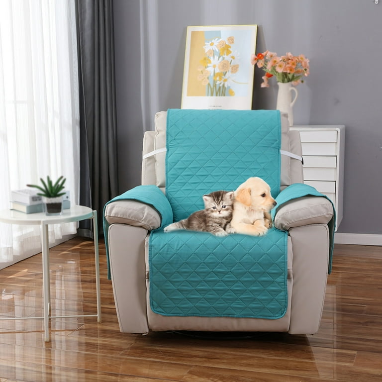 Diamond quilted stretch recliner cover with storage hotsell