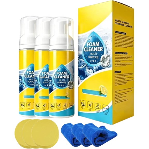 Sofa Renovation Spray,New All-Purpose Deep Cleaning Spray, Powerful No-Rinse All-Purpose Deep Cleaning Stain Remover for Car Interior, Sofa Upholstery, Kitchen Grease & Bathroom (3PC)