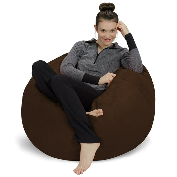 Sofa Sack Bean Bag Chair, Memory Foam Lounger with Microsuede Cover, Kids, 3 ft, Chocolate