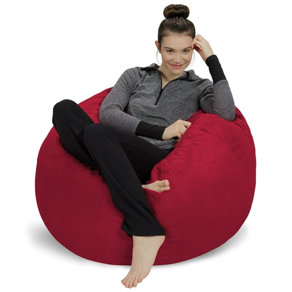 Sofa Sack Bean Bag Chair, Memory Foam Lounger with Microsuede Cover, Kids, 3 ft, Cinnabar