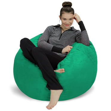 Sofa Sack Bean Bag Chair, Memory Foam Lounger with Microsuede Cover, Kids, 3 ft, Green