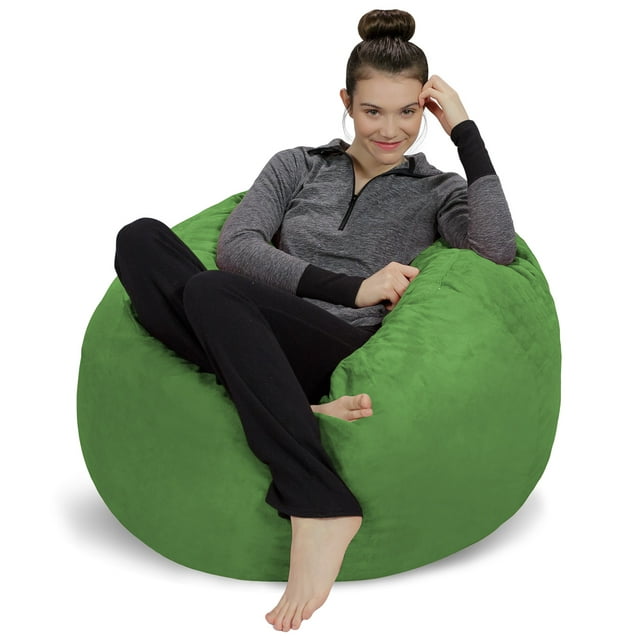 Sofa Sack Bean Bag Chair, Memory Foam Lounger with Microsuede Cover, Kids, 3 ft, Lime