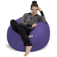 thumbnail image 1 of Sofa Sack Bean Bag Chair, Memory Foam Lounger with Microsuede Cover, Kids, 3 ft, Purple, 1 of 9