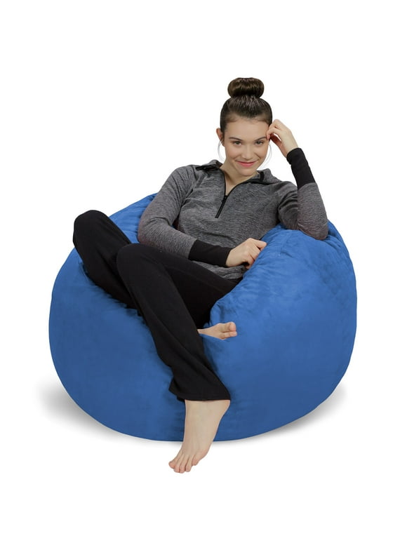 Sofa Sack Bean Bag Chair, Memory Foam Lounger with Microsuede Cover, Kids, 3 ft, Royal Blue