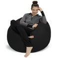 thumbnail image 1 of Sofa Sack Bean Bag Chair, Memory Foam Lounger with Microsuede Cover, Kids, Adults, 3 ft, Black, 1 of 9
