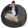 thumbnail image 1 of Sofa Sack Bean Bag Chair, Memory Foam Lounger with Microsuede Cover, Kids, Adults, 5 ft, Charcoal, 1 of 9