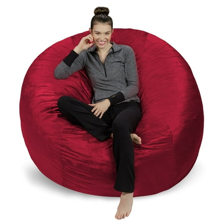 Sofa Sack Bean Bag Chair, Memory Foam Lounger with Microsuede Cover, Kids, Adults, 6 ft, Cinnabar
