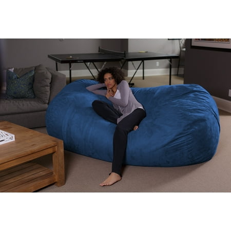 Sofa Sack Bean Bag Chair, Memory Foam Lounger with Microsuede Cover, Kids, Adults, 7.5 ft, Royal Blue