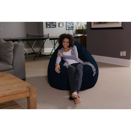 Sofa Sack Bean Bag Pillow, Memory Foam Lounger with Microsuede Cover, Kids, Adults, 5.5 ft, Dark Blue