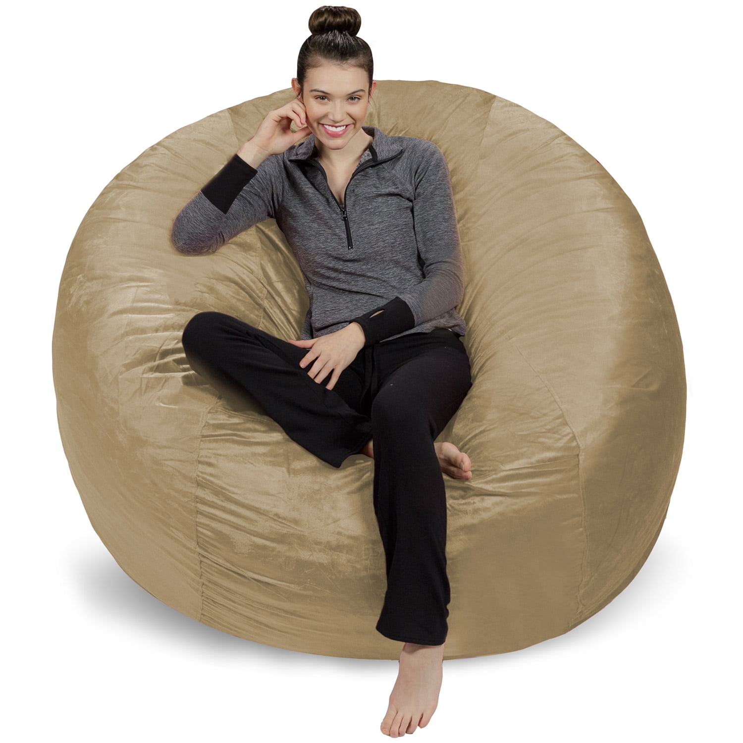 Sofa Sack Giant Microsuede Bean Bag Chair, Kids, Adults, 6ft, Camel