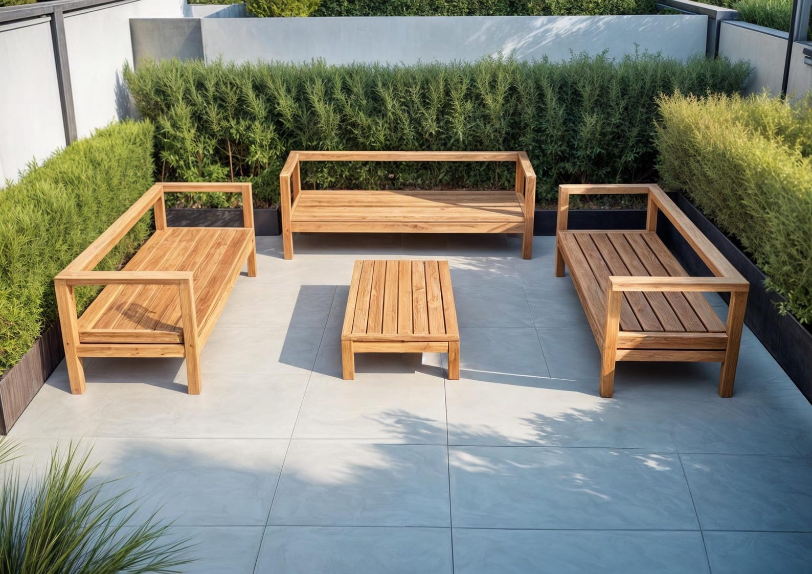 Sofa Set and Coffee Table Patio Bench and Table Outdoor Furniture Plans ...