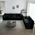 thumbnail image 1 of Sofa Set of 2 Chenille Couch, 2+3 Seater Sofa Set Deep Seat Sofa, Modern Sofa Set for Living Room, Black Chenille, 1 of 17