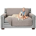 thumbnail image 1 of Sofa Shield Loveseat Slip Cover with Strap, Cushion Protector for 54" Seat, Light Taupe, 1 of 10