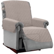 Sofa Shield Recliner Slip Cover with Strap, Cushion Protector for 25" Seat, Light Taupe