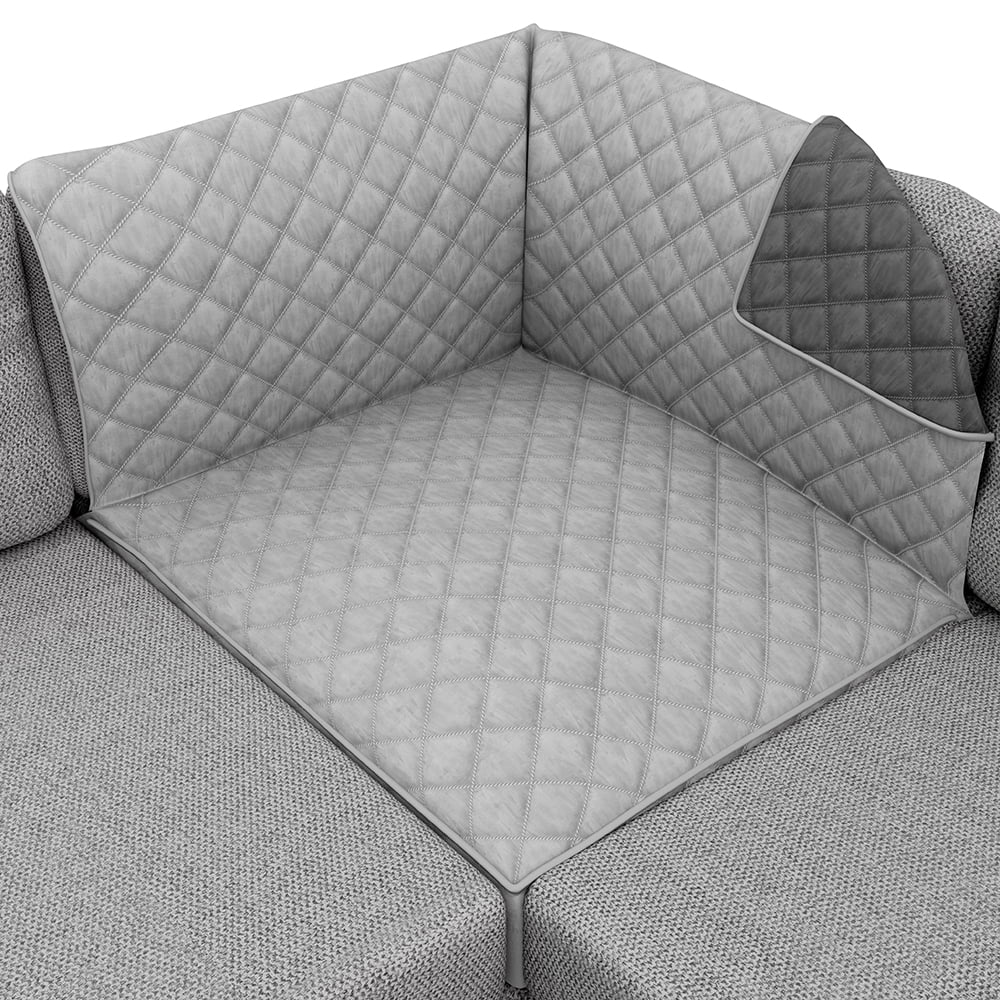Sofa Shield Sectional Slip Cover, Large Cushion Protector for 30x30" Seat, Light Gray Charcoal