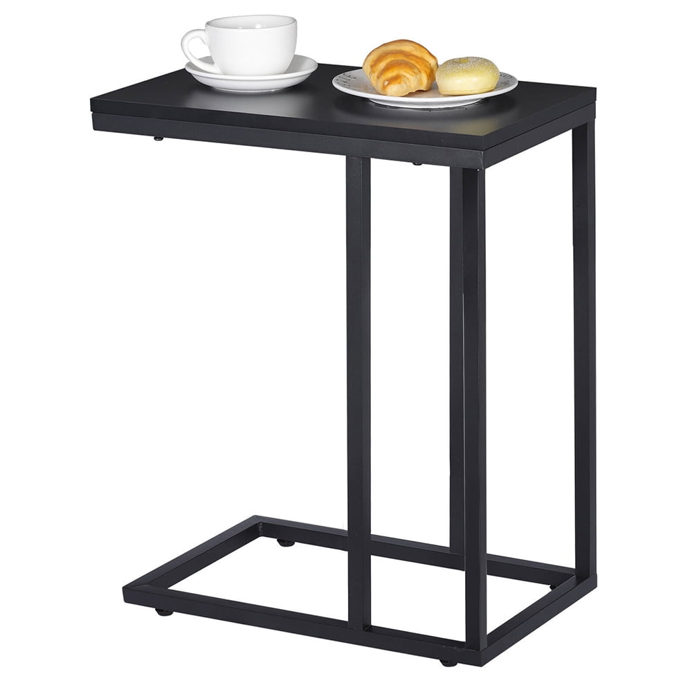 Sofa Side Table, C Shaped End Table for Sofa Couch and Bed, Snack Table