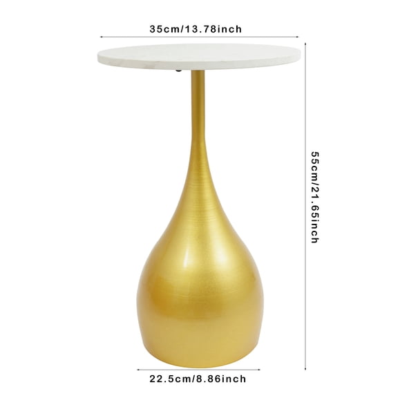 Sofa Side Table, Round Accent Table, Round End Table for Small Spaces Gold