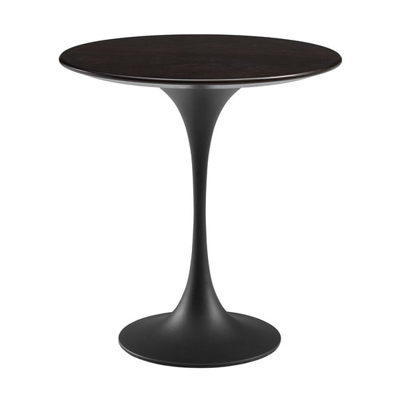 Sofa Side Table, Round, Black Brown Walnut, Wood, Metal Steel, Modern Contemporary Mid-Century, Living Lounge Cafe Room Hotel Lobby Hospitality