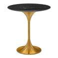 thumbnail image 1 of Sofa Side Table, Round, Black Gold, Artificial Marble, Metal Steel, Modern Contemporary Mid-Century, Living Lounge Cafe Room Hotel Lobby Hospitality, 1 of 6