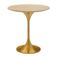 thumbnail image 1 of Sofa Side Table, Round, Natural Gold, Wood, Metal Steel, Modern Contemporary Mid-Century, Living Lounge Cafe Room Hotel Lobby Hospitality, 1 of 6