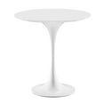 thumbnail image 1 of Sofa Side Table, Round, White, Wood, Metal Steel, Modern Contemporary Mid-Century, Living Lounge Cafe Room Hotel Lobby Hospitality, 1 of 6